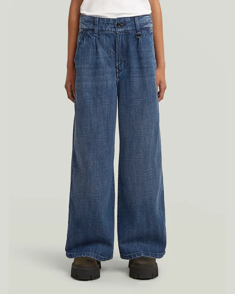G-STAR RAW Girls Icon Skater Chino High Loose Jeans - Mittelblau - mädchen Mittelblau