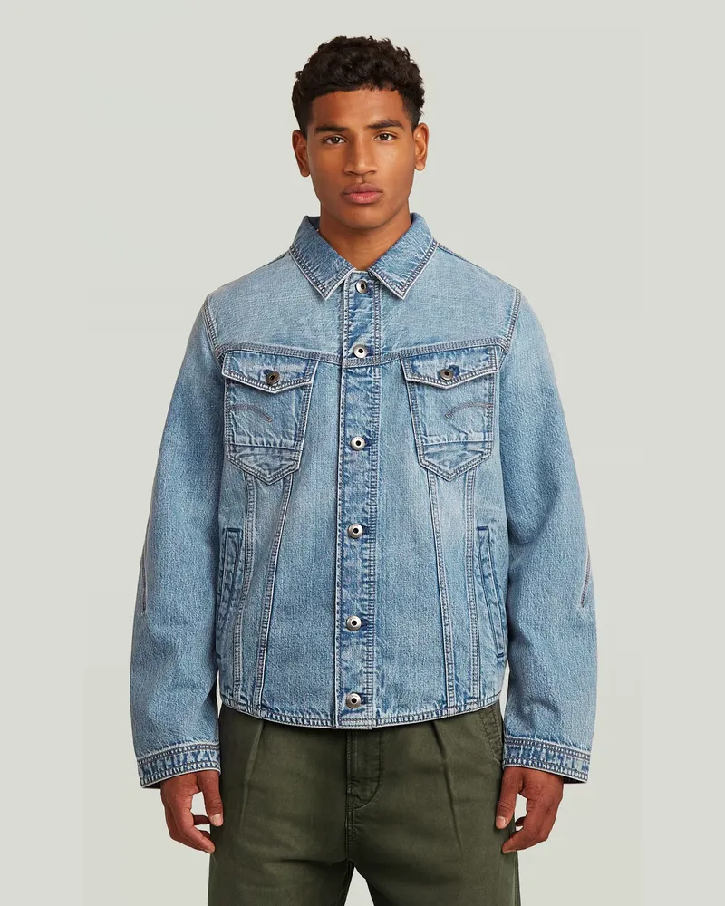 G-STAR RAW Slim 3D Dart Jacke - Mittelblau - Herren Mittelblau