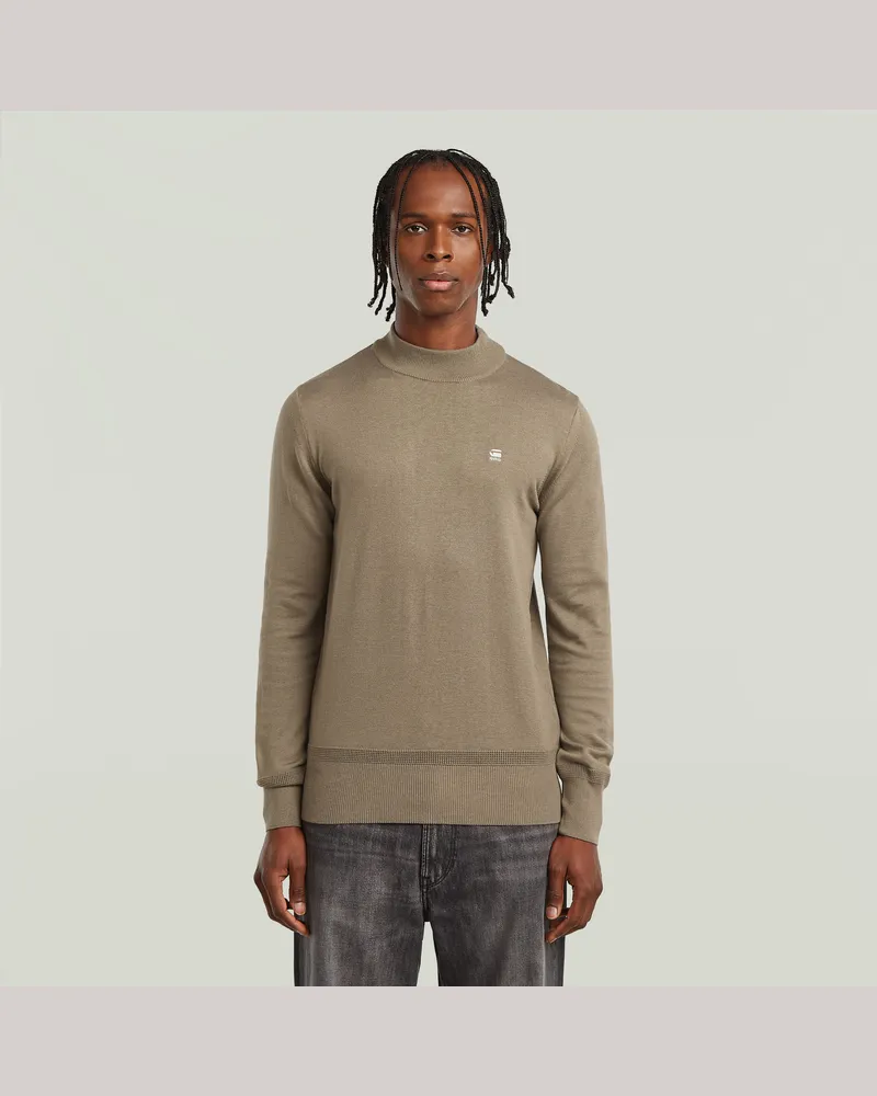 G-STAR RAW Core Knitted Mock Pullover - Braun - Herren Braun