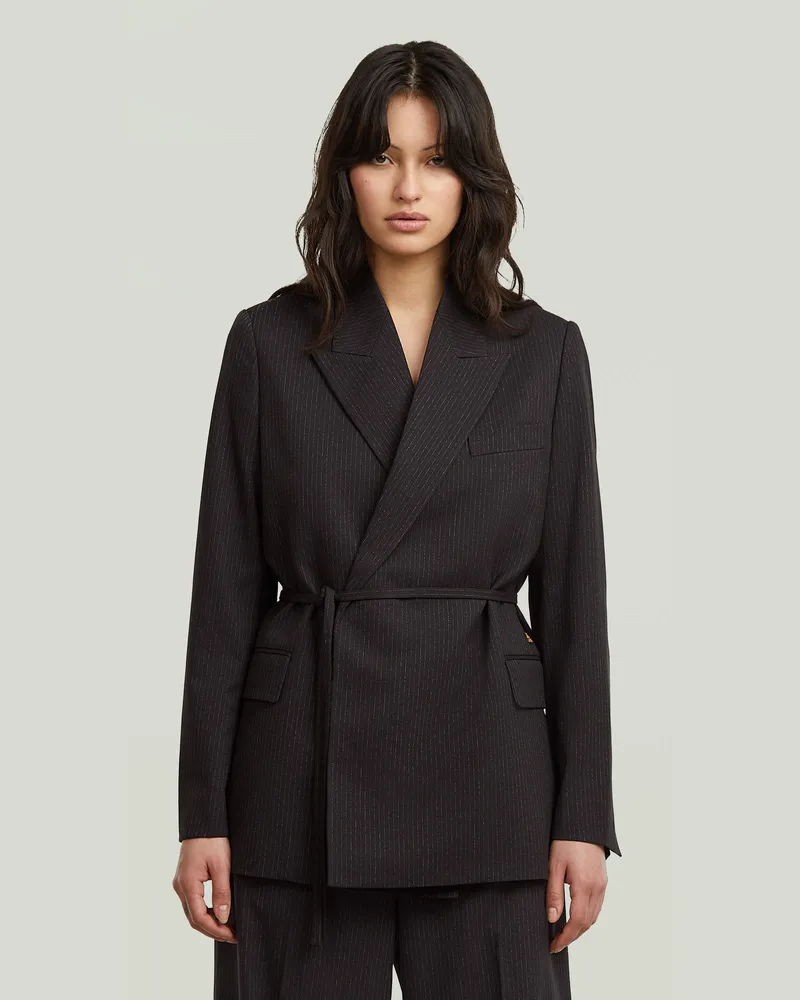 G-STAR RAW Zweireihiger Blazer mit Gürtel - Mehrfarbig - Damen Mehrfarbig