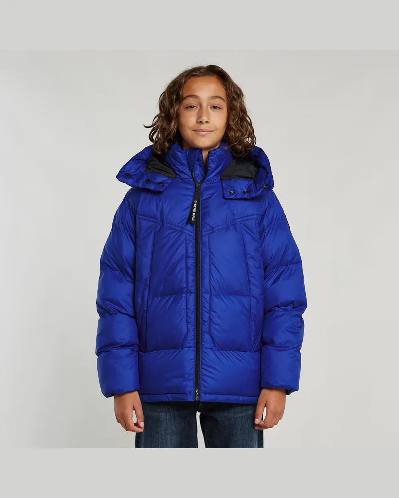G-STAR RAW Jungen Whistler Padded Hooded Jacke - Mittelblau - jungen Mittelblau