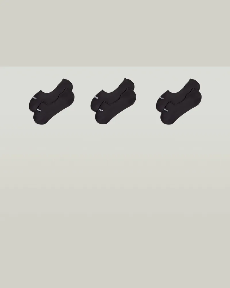 G-STAR RAW Invisible Sock 3er-Pack - Schwarz - Damen Schwarz
