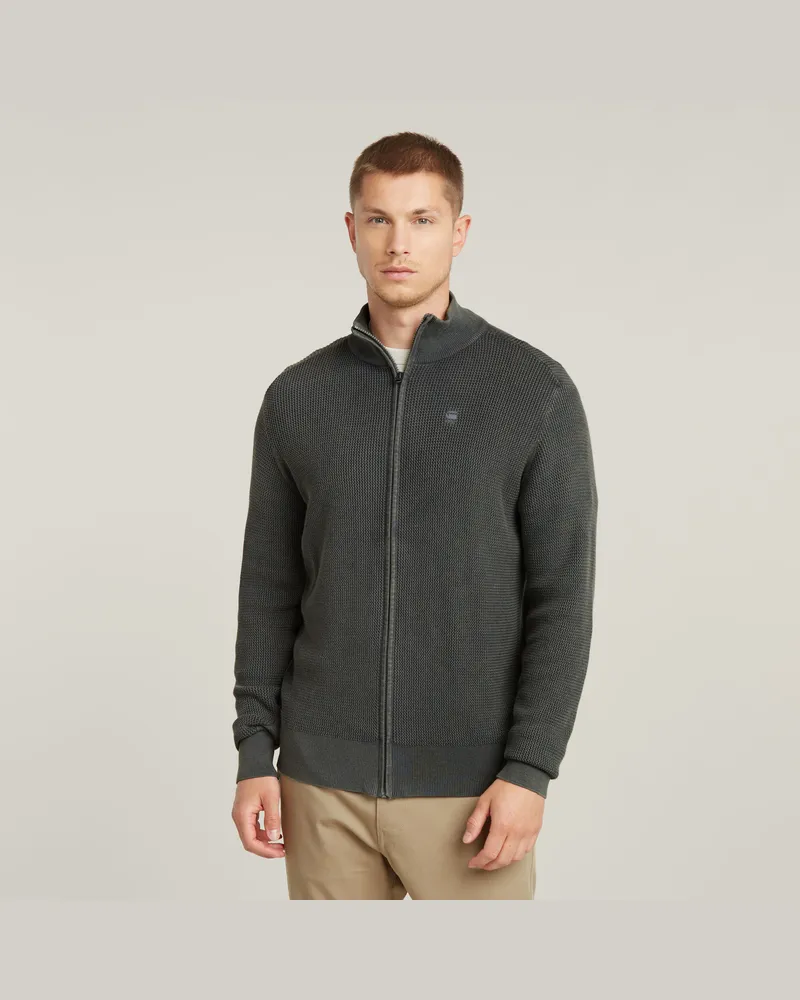 G-STAR RAW Serrated Full Zip Knitted Strickjacke - Grau - Herren Grau
