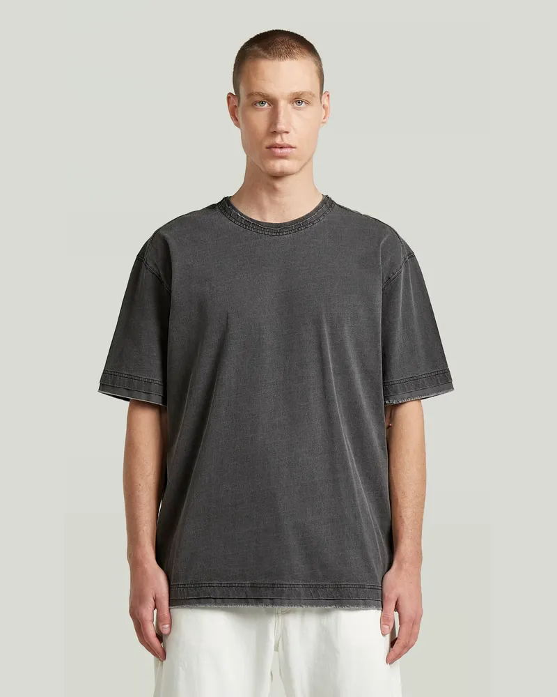 G-STAR RAW Washed Distressed Relaxed T-Shirt - Schwarz - Herren Schwarz