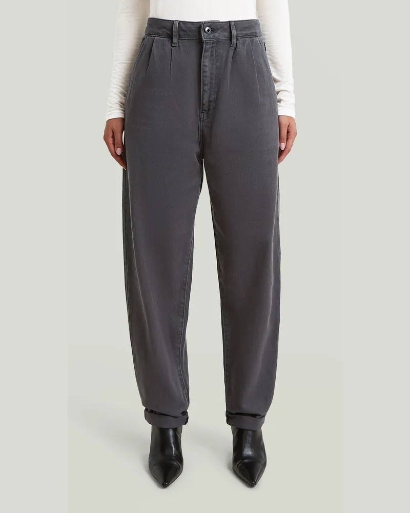 G-STAR RAW Pleated Tapered Chino - Grau - Damen Grau