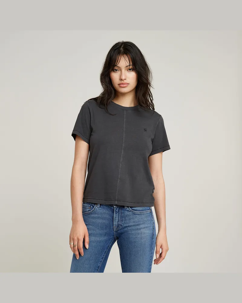 G-STAR RAW Overdyed Front Seam Top - Schwarz - Damen Schwarz
