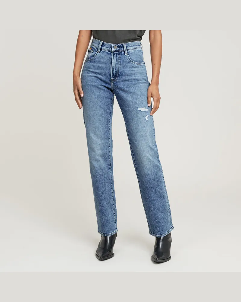G-STAR RAW Viktoria High Straight Jeans - Mittelblau - Damen Mittelblau