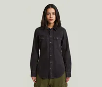 Slim Western Hemd - Schwarz - Damen