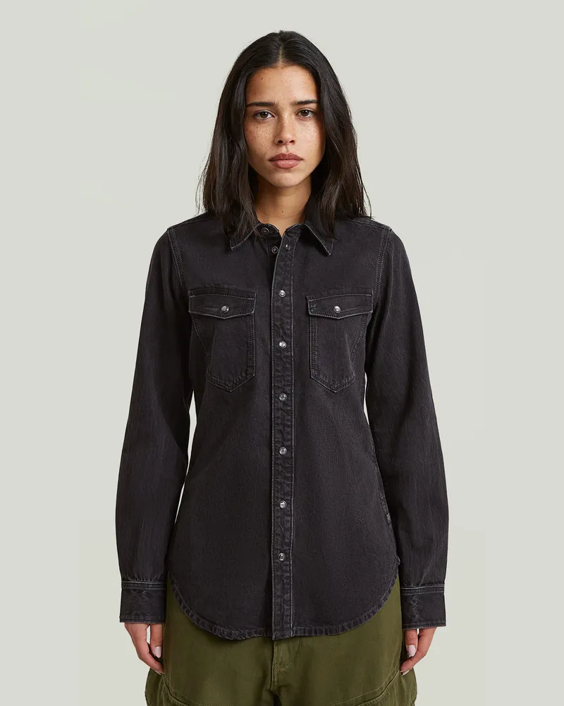 G-STAR RAW Slim Western Hemd - Schwarz - Damen Schwarz
