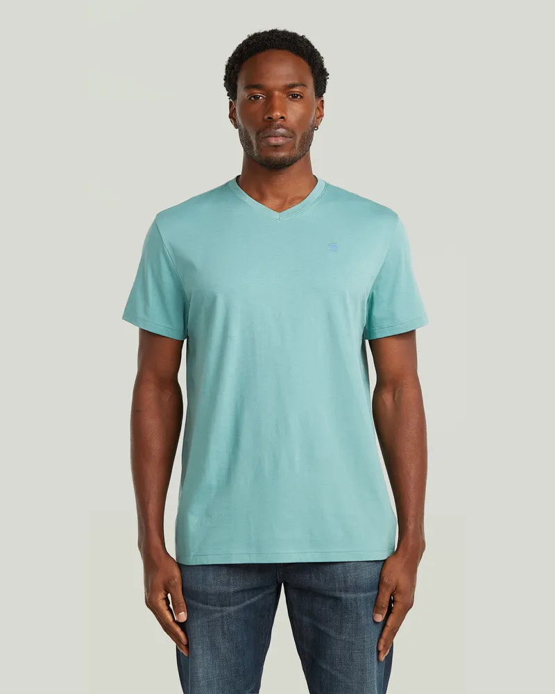 G-STAR RAW Base-S V T-Shirt - Mittelblau - Herren Mittelblau
