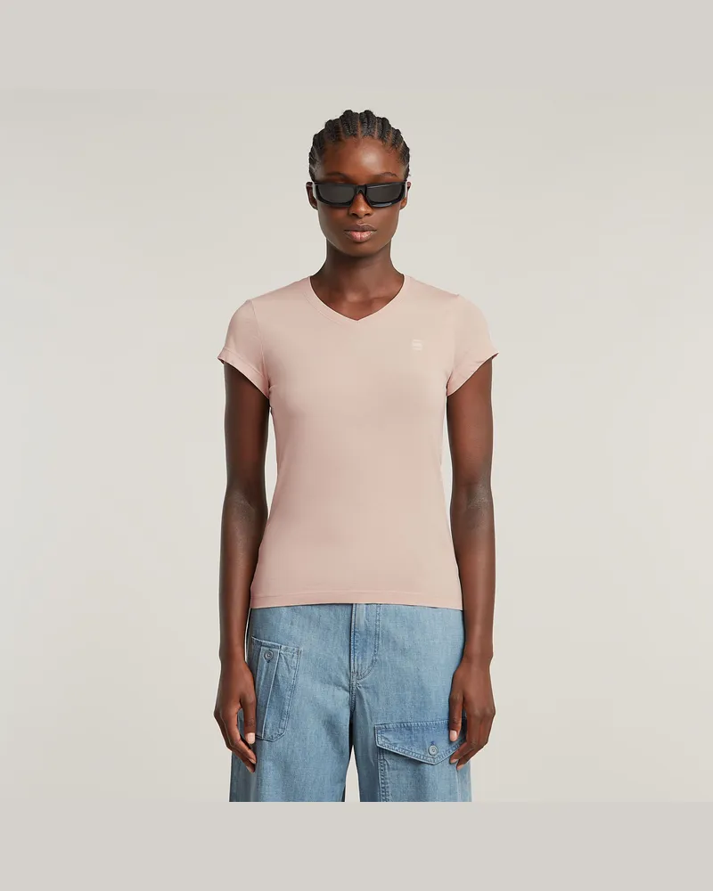 G-STAR RAW Eyben Slim V-Neck T-Shirt 2.0 - Pink - Damen Pink