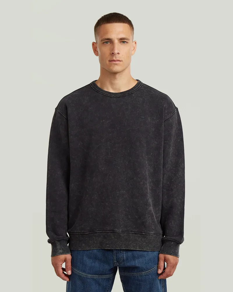 G-STAR RAW Washed Sweater - Schwarz - Herren Schwarz