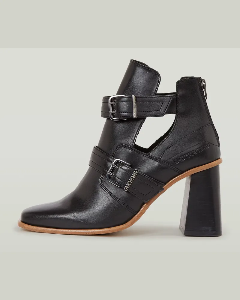 G-STAR RAW Ringer Mid Strap Lederstiefel - Schwarz - Damen Schwarz