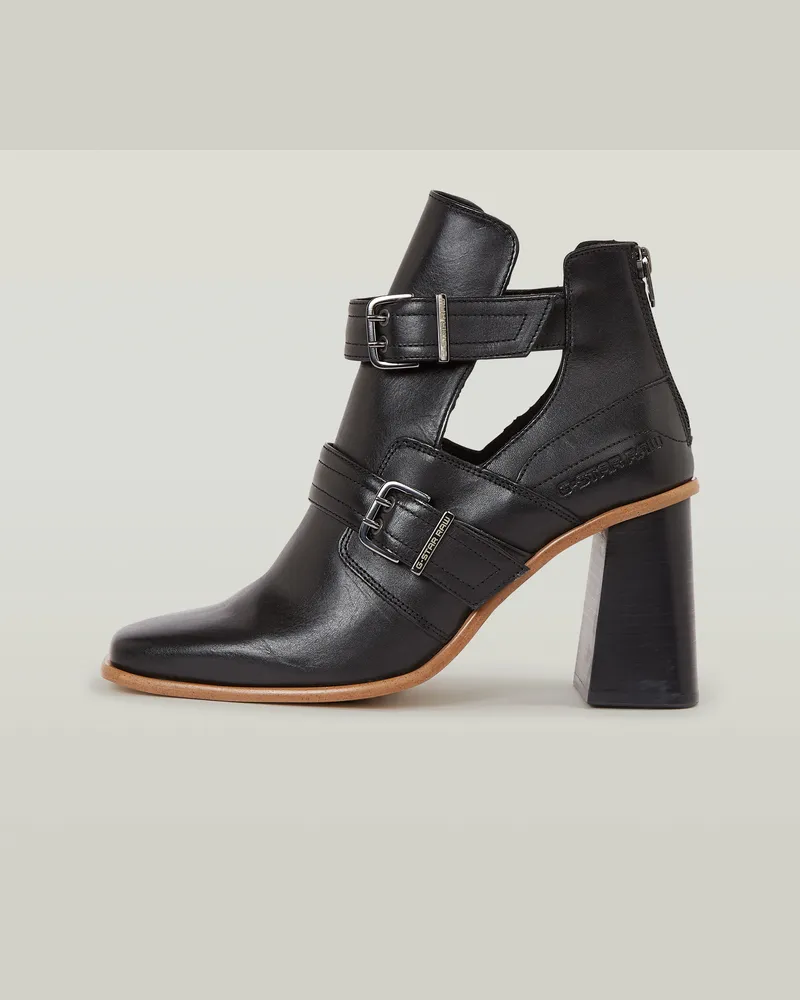 G-STAR RAW Ringer Mid Strap Lederstiefel - Schwarz - Damen Schwarz