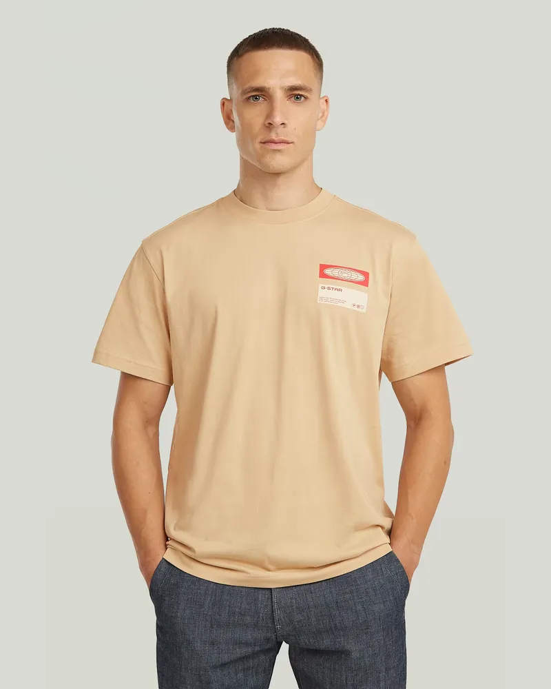 G-STAR RAW Box Globe Graphic T-Shirt - Beige - Herren Beige