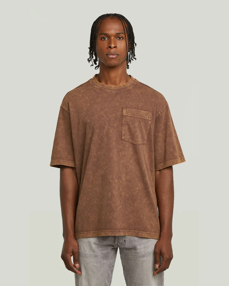 G-STAR RAW Washed Pocket T-Shirt - Braun - Herren Braun