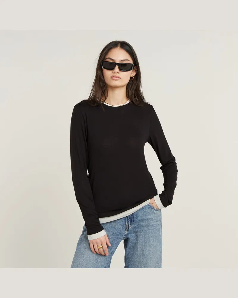 G-STAR RAW Double Layer Top - Schwarz - Damen Schwarz