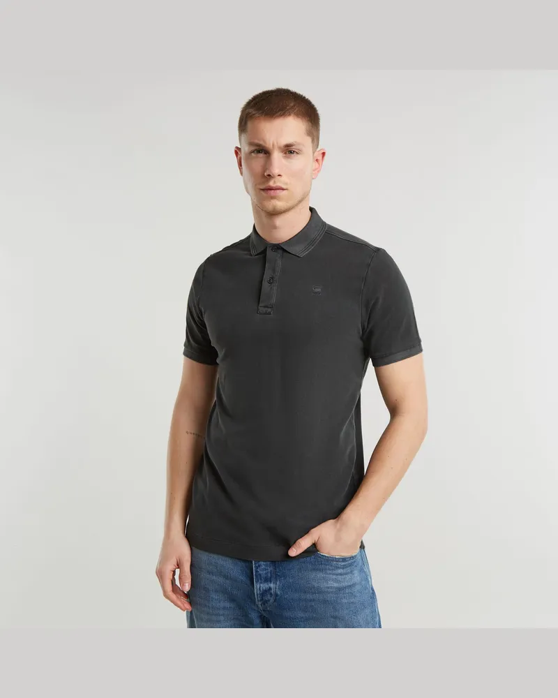 G-STAR RAW Dunda Overdyed Slim Poloshirt - Schwarz - Herren Schwarz