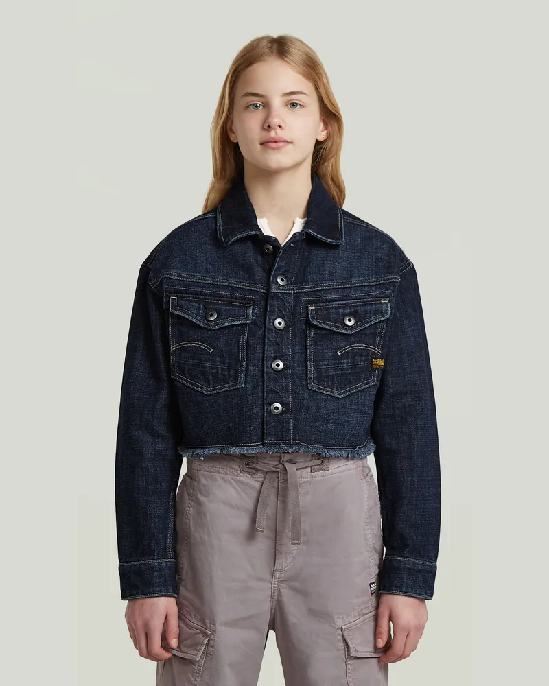 G-STAR RAW Girls Cropped Denim Jacke - Dunkelblau - mädchen Dunkelblau