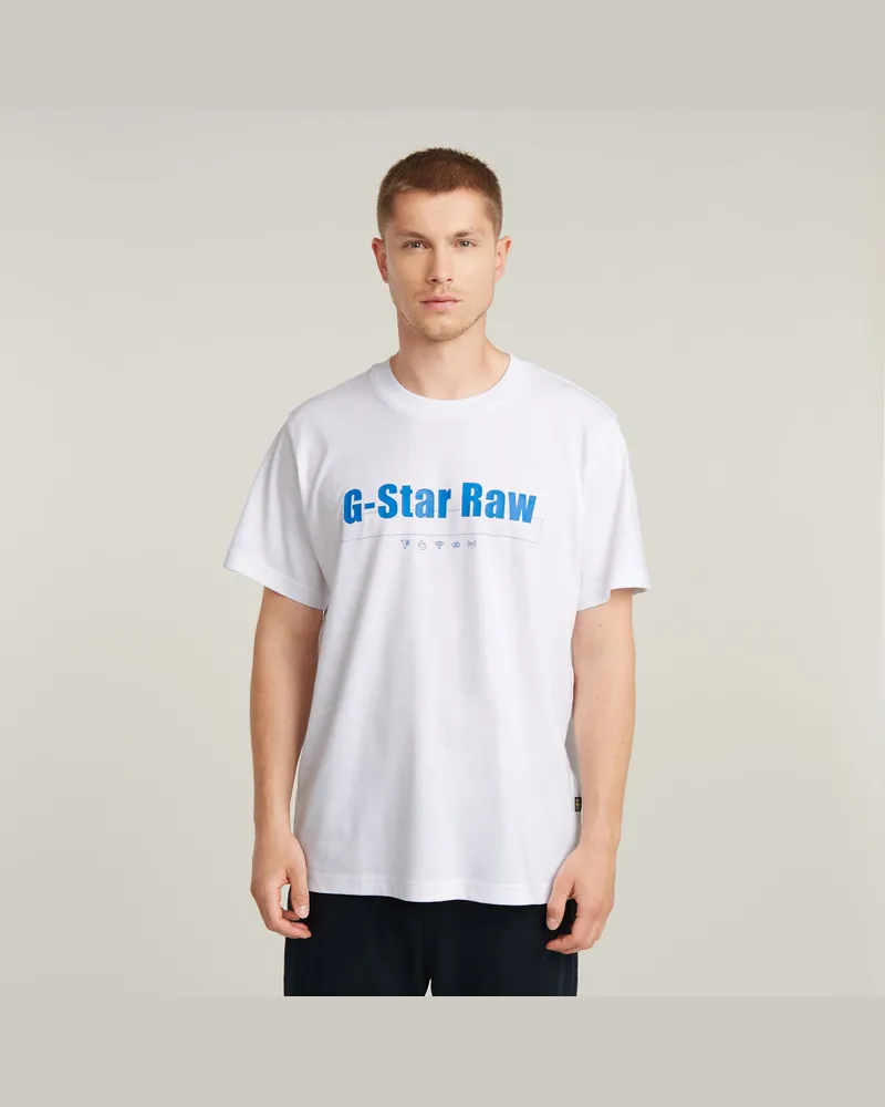 G-STAR RAW Symbols Print Loose T-Shirt - Weiß - Herren Weiß