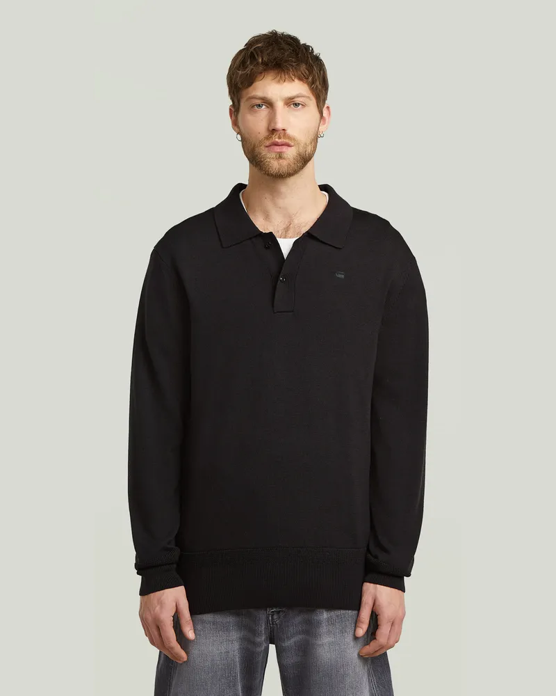 G-STAR RAW Premium Core Dunda Polo Knit - Schwarz - Herren Schwarz