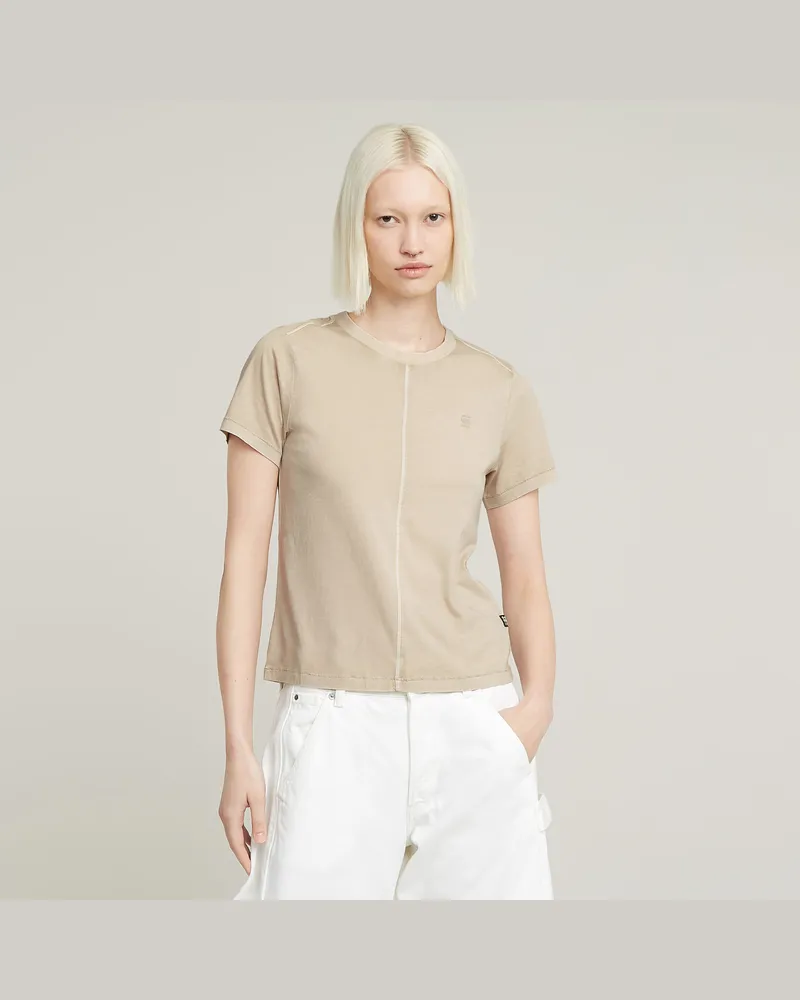 G-STAR RAW Overdyed Front Seam Top - Beige - Damen Beige