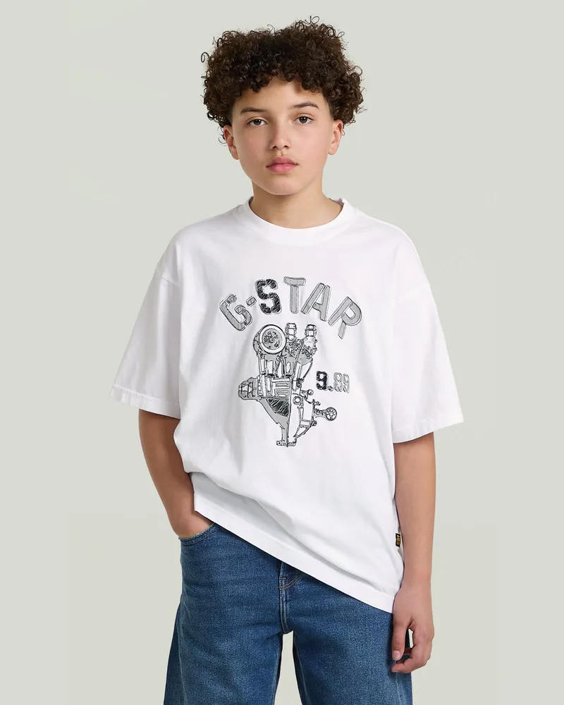 G-STAR RAW Boys Oversized T-Shirt - Weiß - jungen Weiß