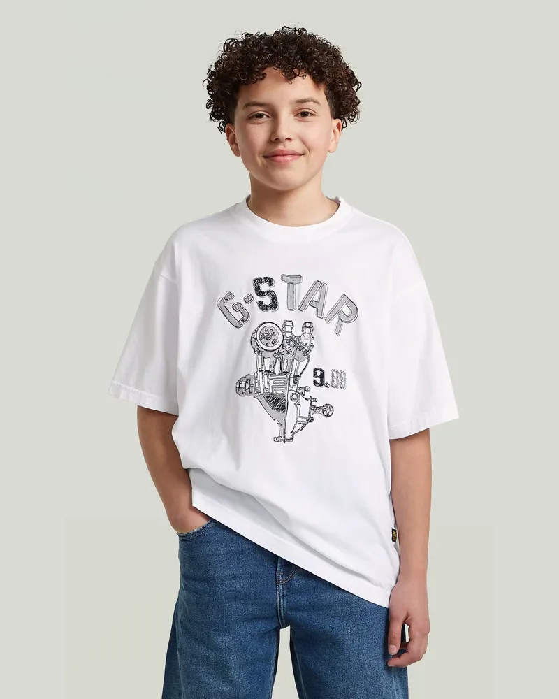 G-STAR RAW Boys Oversized T-Shirt - Weiß - jungen Weiß