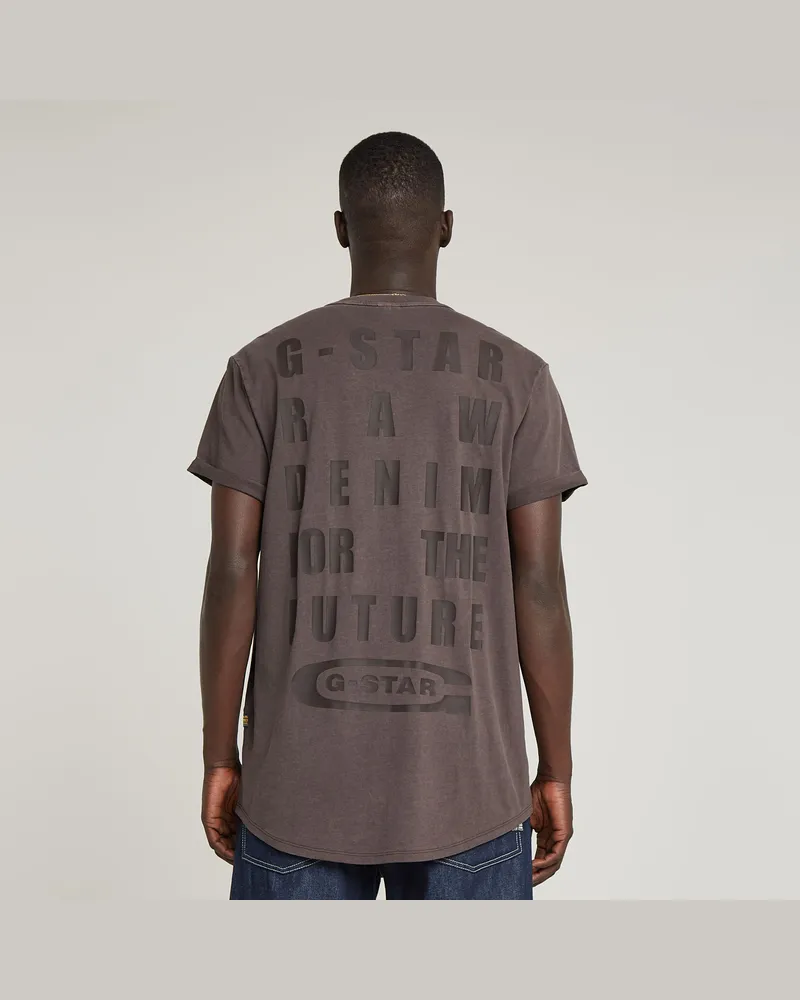 G-STAR RAW Text Back Graphic Overdyed Lash T-Shirt - Braun - Herren Braun