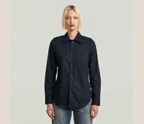 Slim Poplin Long Sleeve Shirt - Dunkelblau - Damen