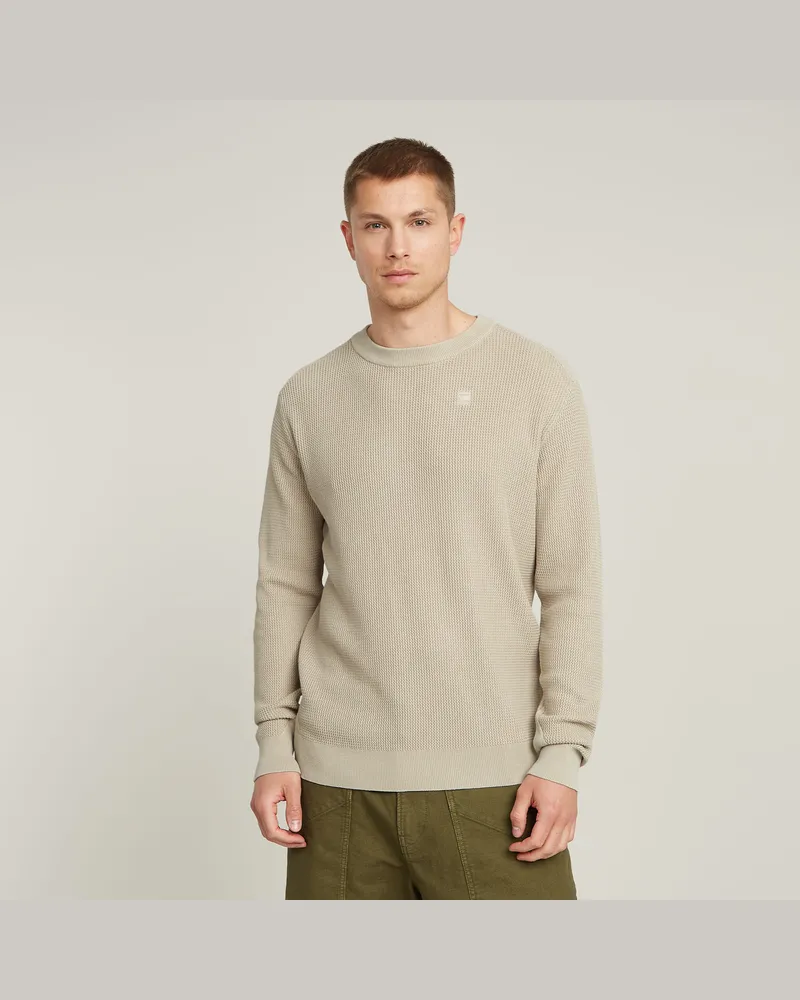 G-STAR RAW Serrated Knitted Pullover - Beige - Herren Beige