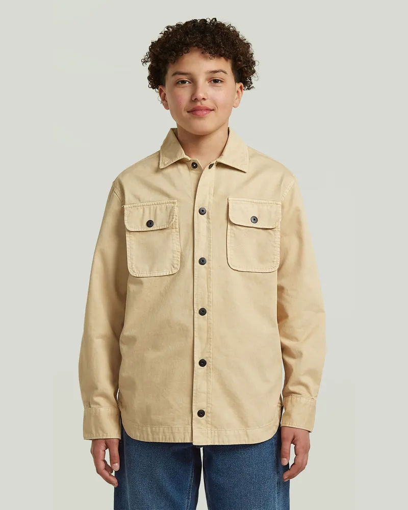 G-STAR RAW Boys GPO Overshirt - Beige - jungen Beige