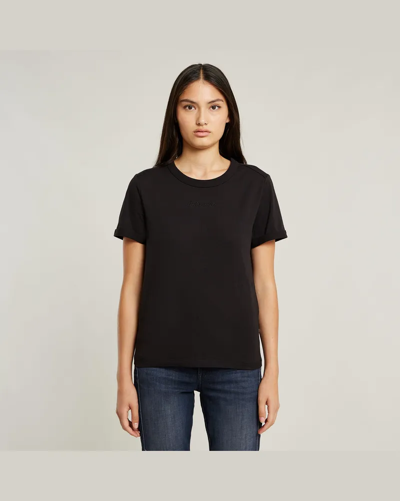 G-STAR RAW Embro G-Script Logo Top - Schwarz - Damen Schwarz