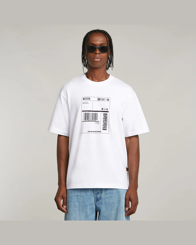 G-STAR RAW Shipping Graphic Boxy T-Shirt - Weiß - Herren Weiß