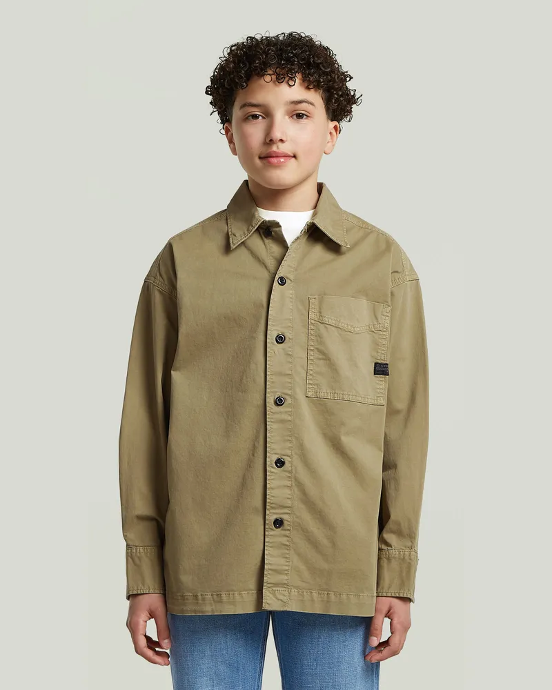 G-STAR RAW Boys Boxy Fit Hemd - Grün - jungen Grün