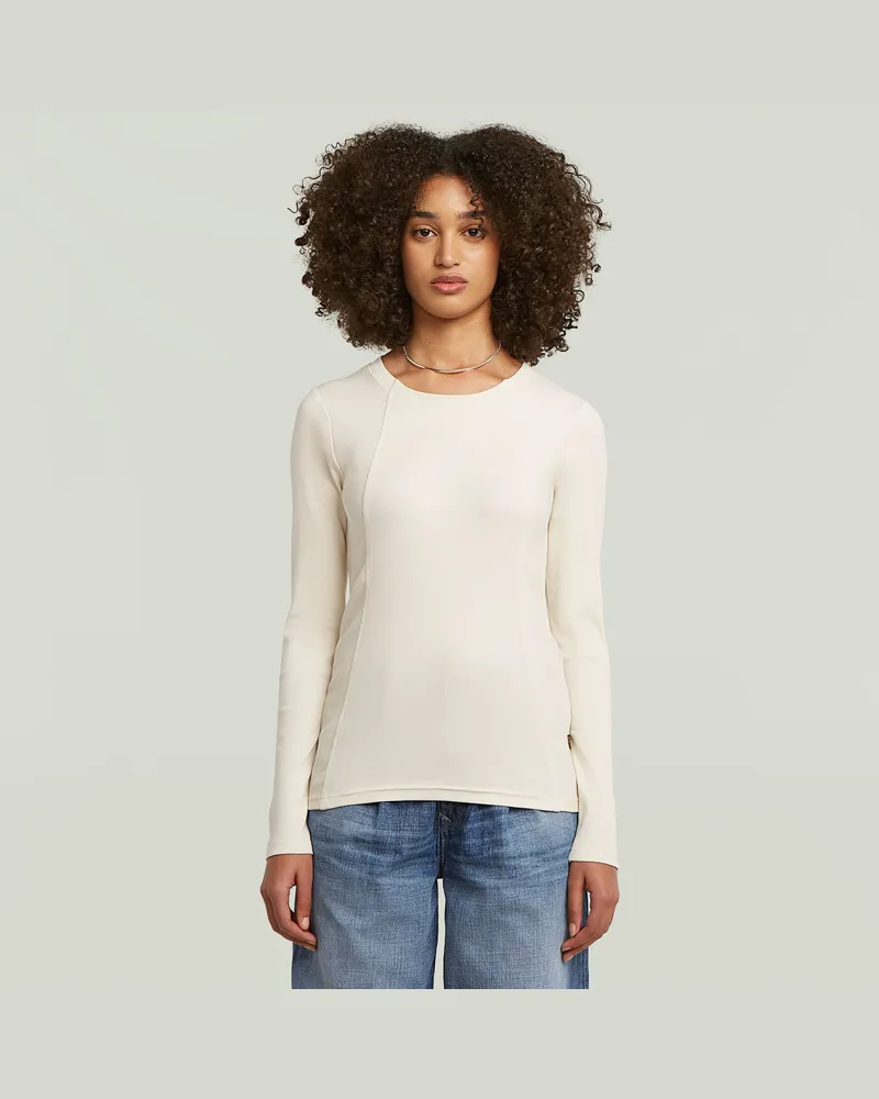 G-STAR RAW A-Line Slim Rib T-Shirt - Weiß - Damen Weiß