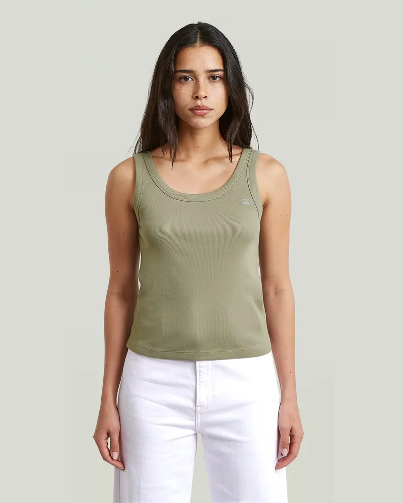 G-STAR RAW Slim Rib Tank T-Shirt - Grün - Damen Grün