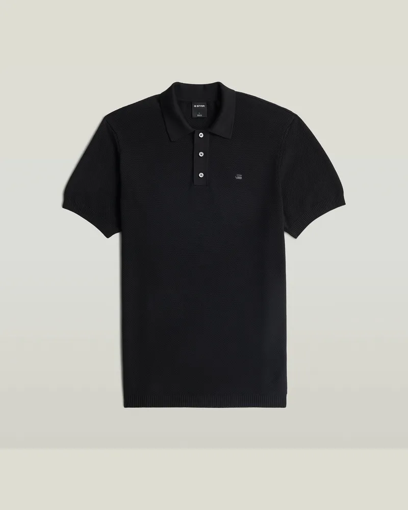 G-STAR RAW Knitted Poloshirt - Schwarz - Herren Schwarz