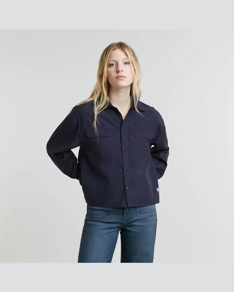 G-STAR RAW Cropped Pocket Hemd - Dunkelblau - Damen Dunkelblau