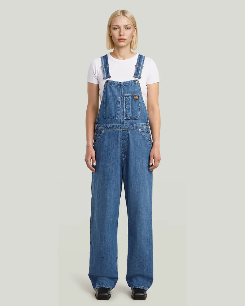 G-STAR RAW Workwear Bib Overall - Mittelblau - Damen Mittelblau