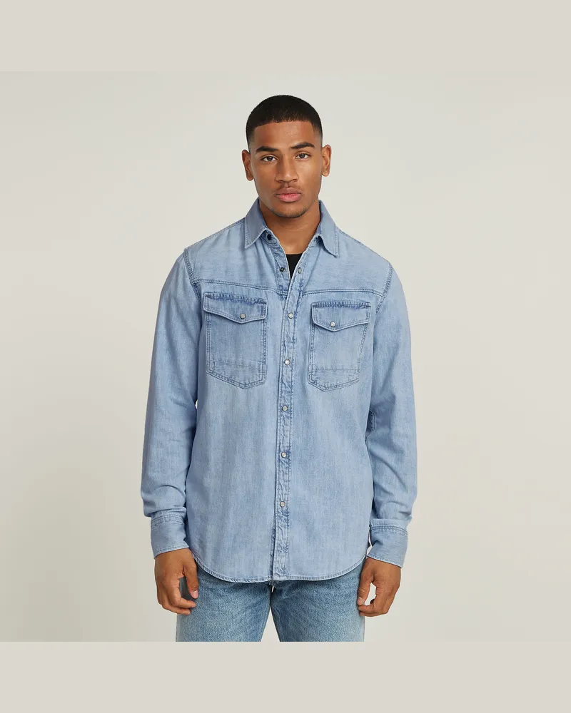 G-STAR RAW Dakota Slim Denim Hemd - Hellblau - Herren Hellblau