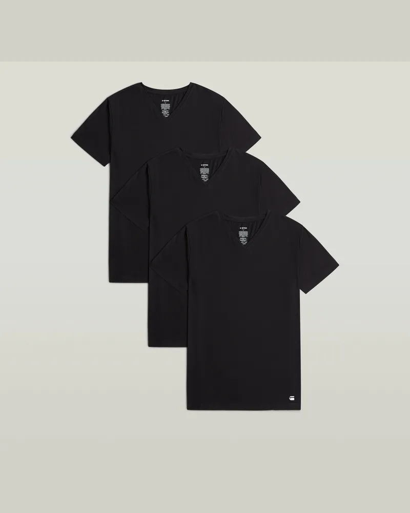 G-STAR RAW T-Shirt V-Neck 3er-Pack - Schwarz - Herren Schwarz