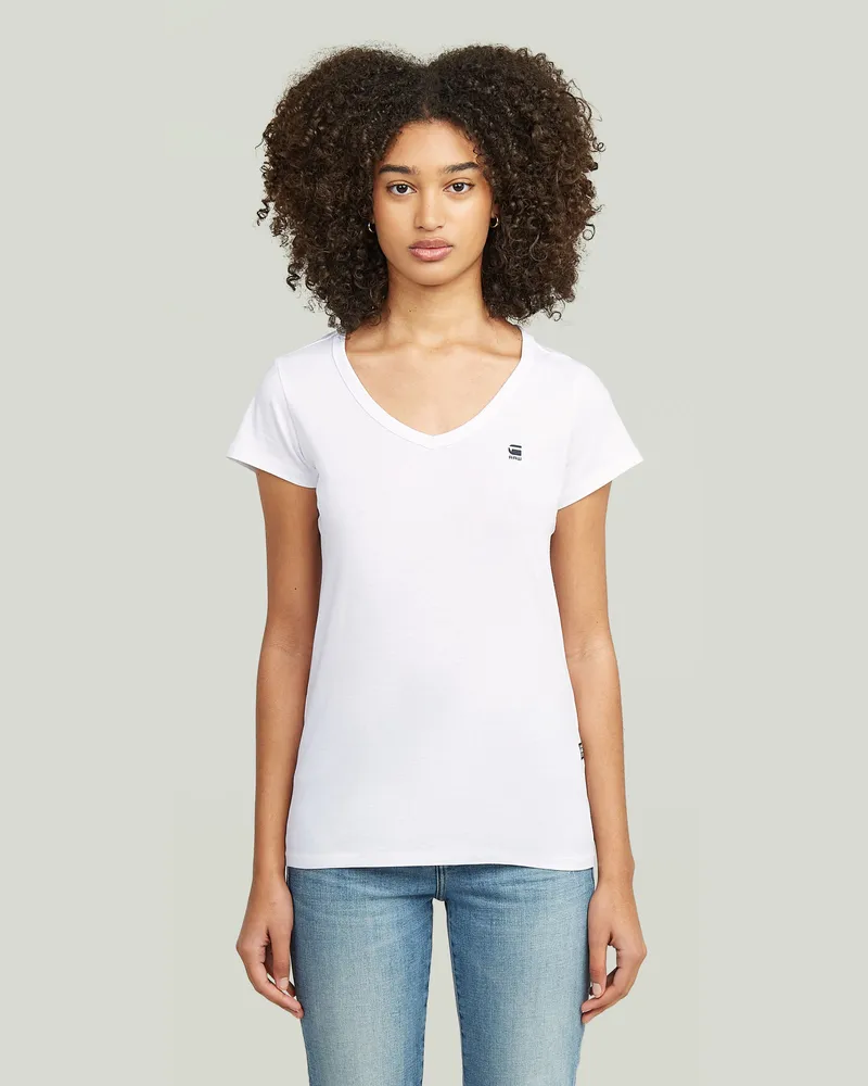 G-STAR RAW Slim V-Neck Top 2-Pack - Weiß - Damen Weiß