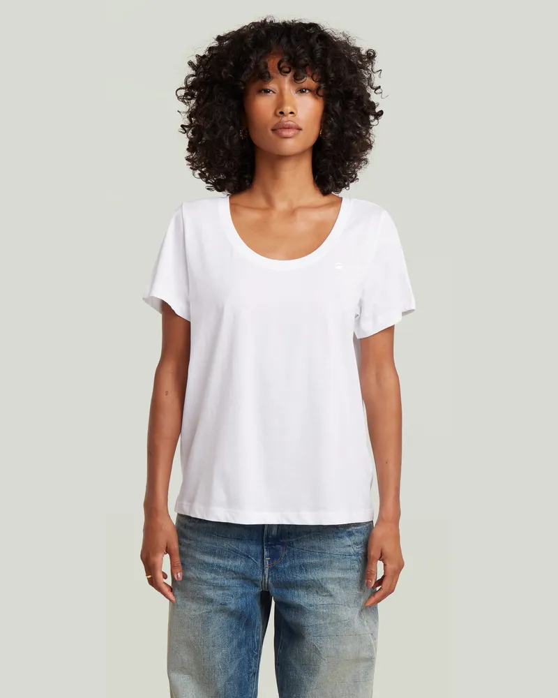 G-STAR RAW Scoop Neck T-Shirt - Weiß - Damen Weiß