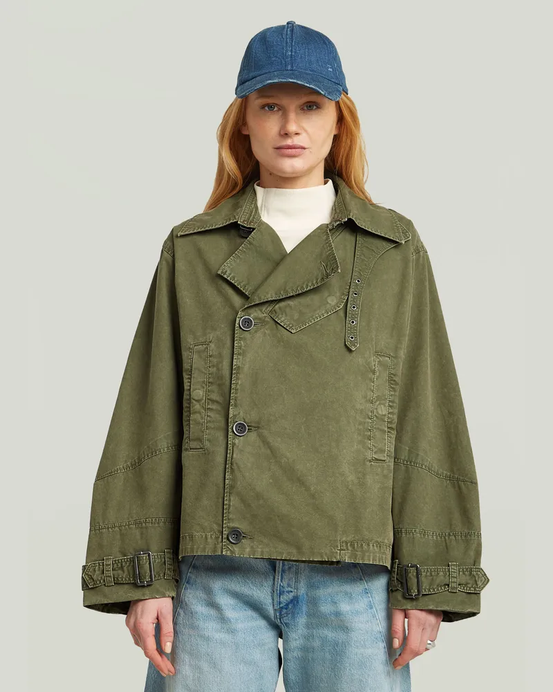 G-STAR RAW Oversized Short Trenchcoat - Grün - Damen Grün