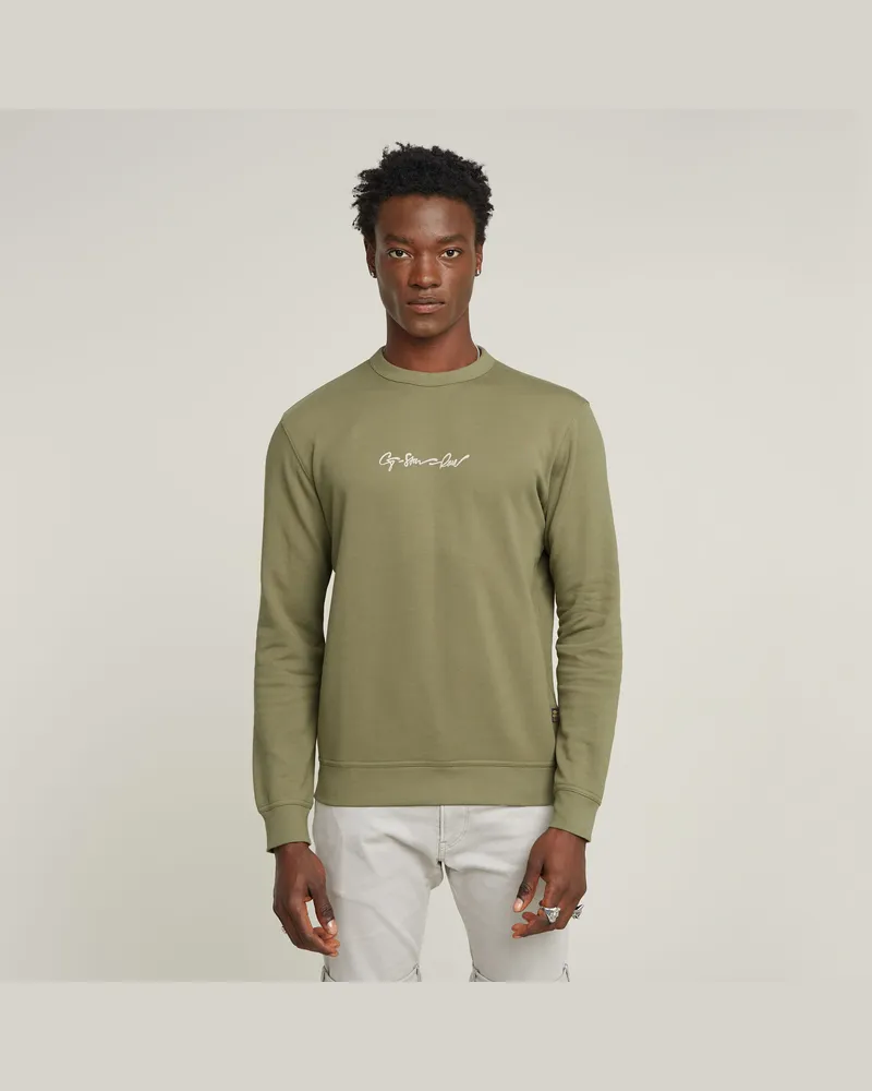G-STAR RAW G-Script Logo Sweatshirt - Grün - Herren Grün