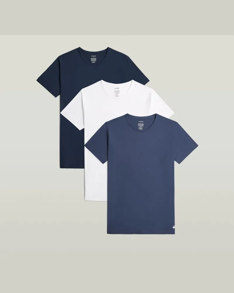 G-STAR RAW T-Shirt Crew 3er-Pack - Mehrfarbig - Herren Mehrfarbig