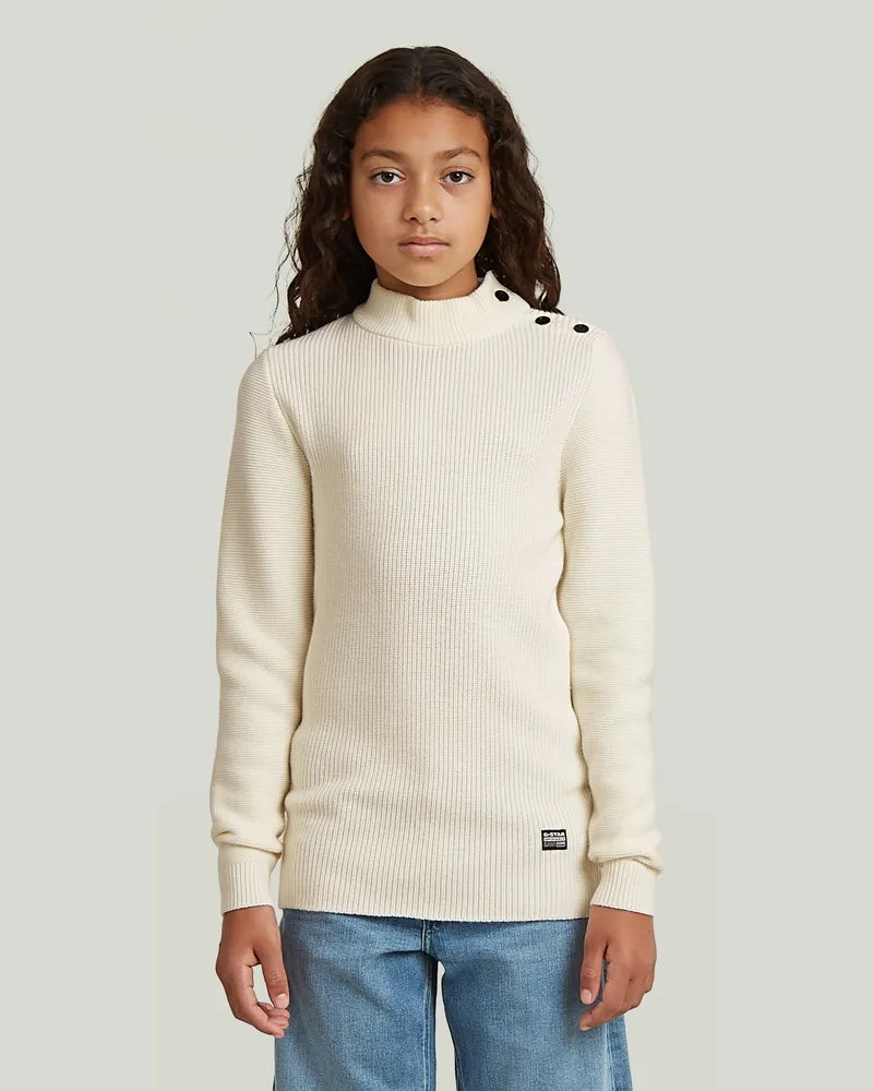 G-STAR RAW Girls Crew Button Knit Cardigan - Weiß - mädchen Weiß