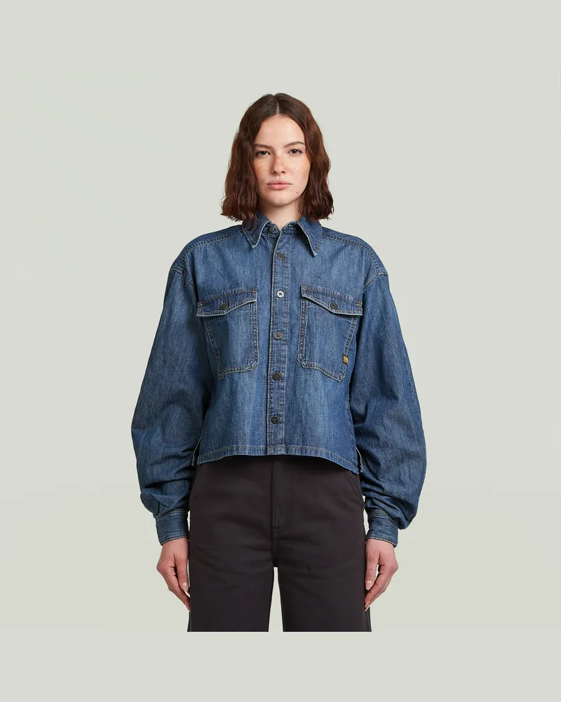 G-STAR RAW Lässiges Staq Shirt - Mittelblau - Damen Mittelblau