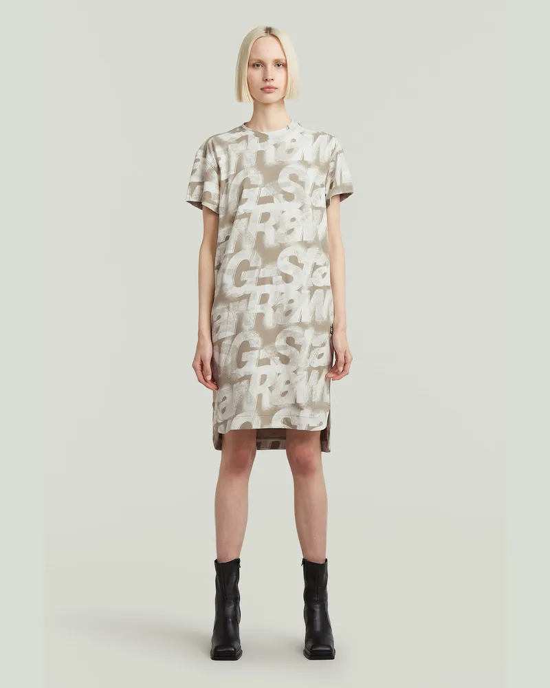 G-STAR RAW Printed Loose T-Shirt Kleid - Mehrfarbig - Damen Mehrfarbig